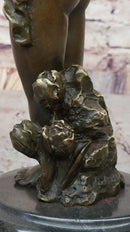 French Cherub Bronze with Wings Art Nouveau Lost Wax