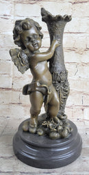 12'' Auguste Moreau Cherub Angel Bronze Sculpture