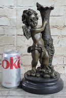12'' Auguste Moreau Cherub Angel Bronze Sculpture