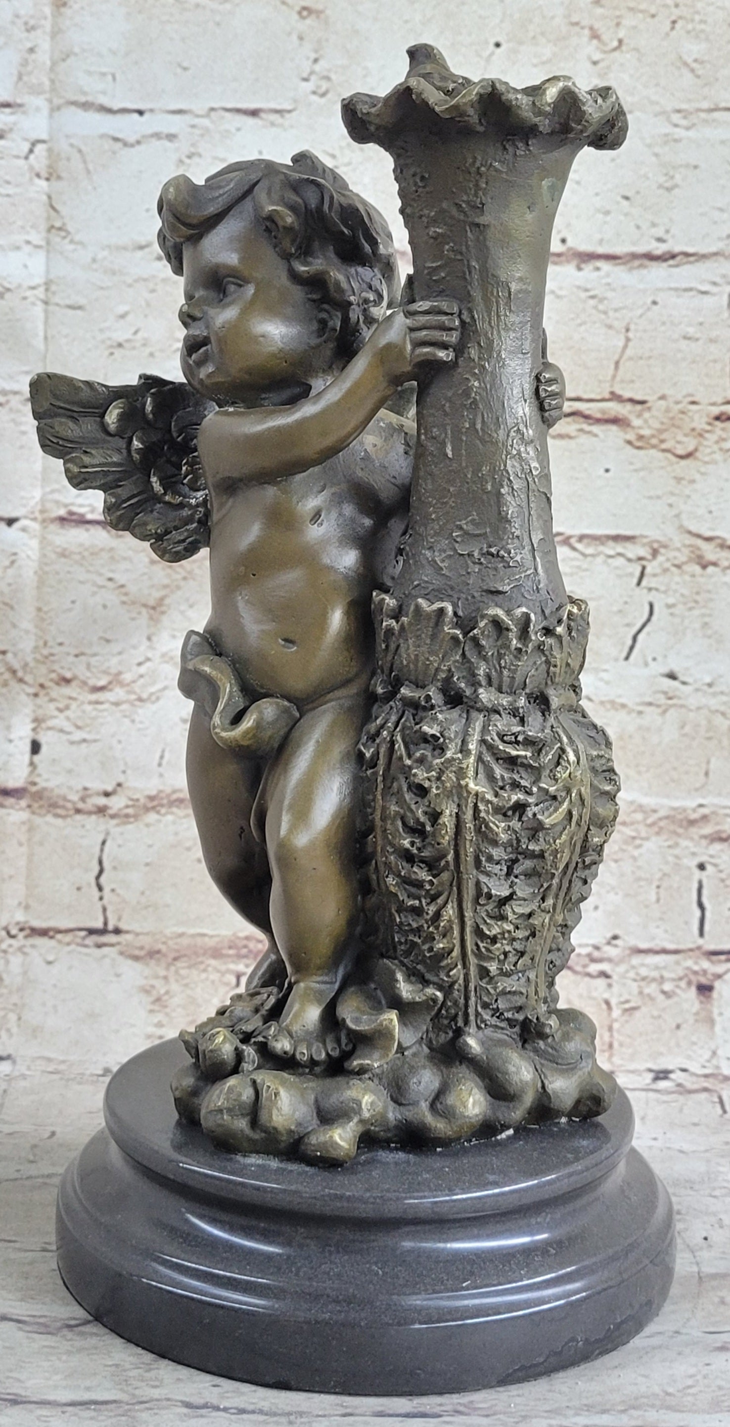 12'' Auguste Moreau Cherub Angel Bronze Sculpture