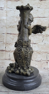 12'' Auguste Moreau Cherub Angel Bronze Sculpture