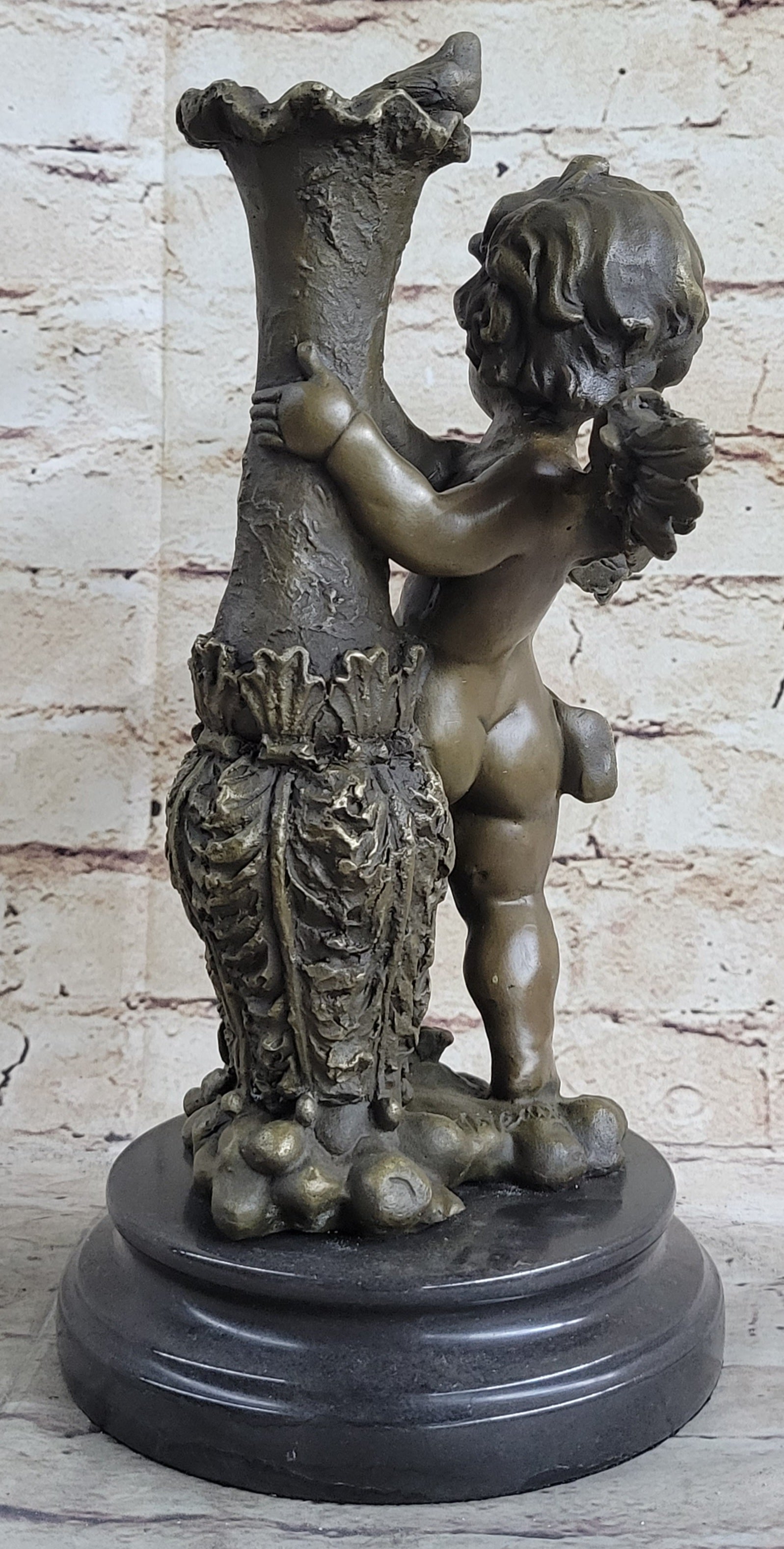 12'' Auguste Moreau Cherub Angel Bronze Sculpture