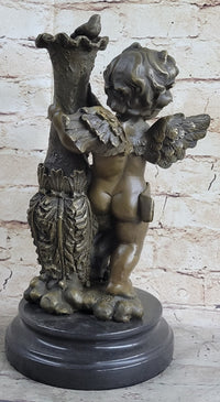 12'' Auguste Moreau Cherub Angel Bronze Sculpture