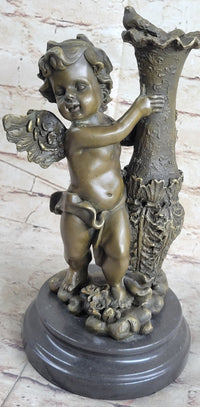 12'' Auguste Moreau Cherub Angel Bronze Sculpture