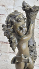 12'' Auguste Moreau Cherub Angel Bronze Sculpture