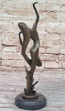 Abstract Nude Female Dancer Figure Reaching Upwards Dancing Bronze Sculpture Statue