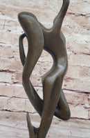 Abstract Nude Female Dancer Figure Reaching Upwards Dancing Bronze Sculpture Statue
