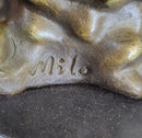 Cherub Holding Celebration Cup 8.5'' Bronze Candleholder