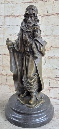 Wise Man Christmas Traveler Nativity Bronze Sculpture 14" x 6"