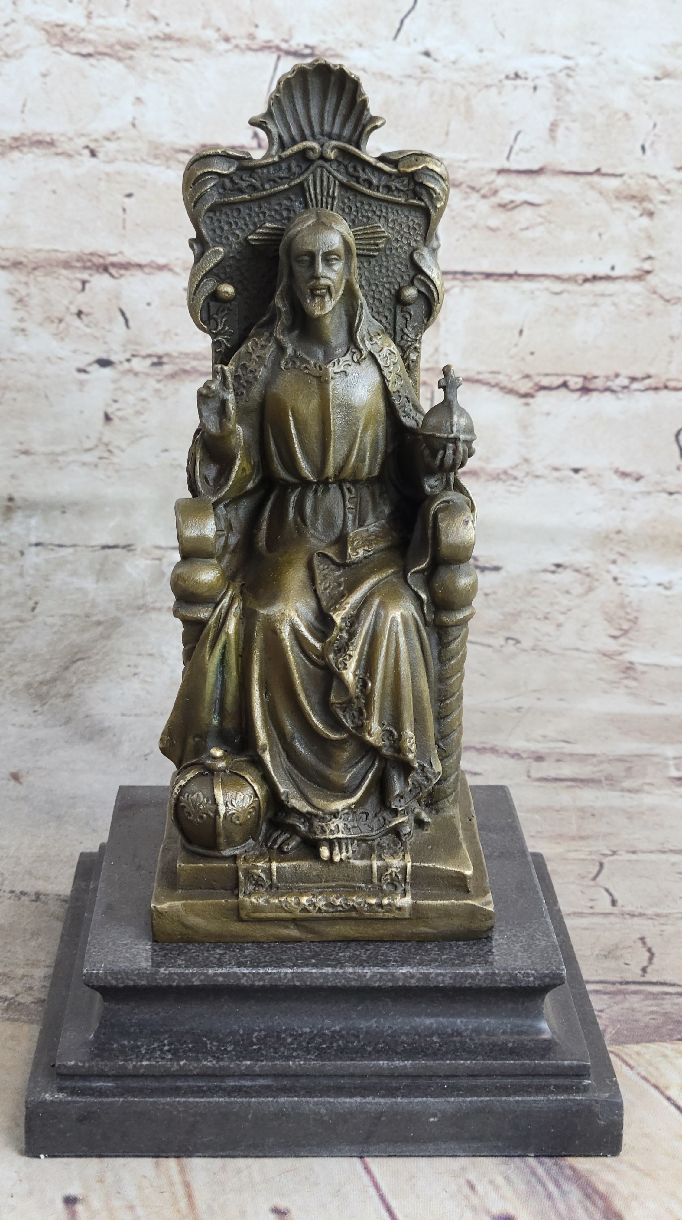 Valli Jesus of Nazareth Christ Bronze Marble Sculpture