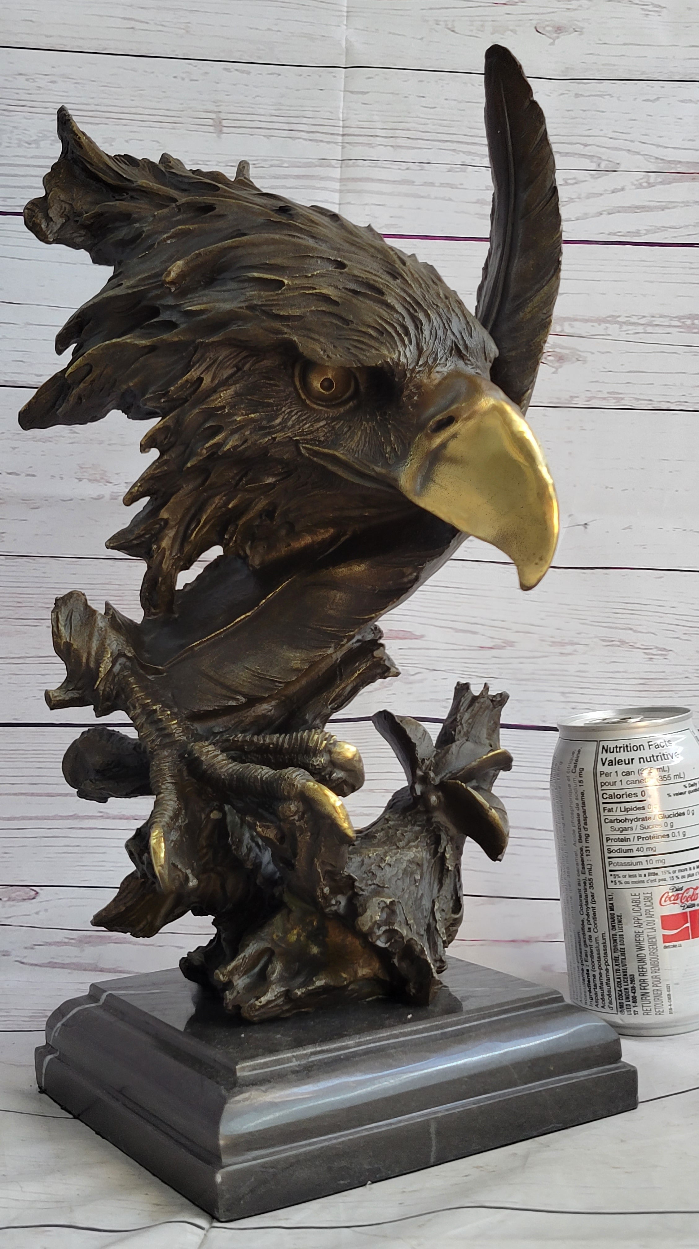 Abstract Eagle Bust w/ Talon and Feather Bronze 15" x 11"