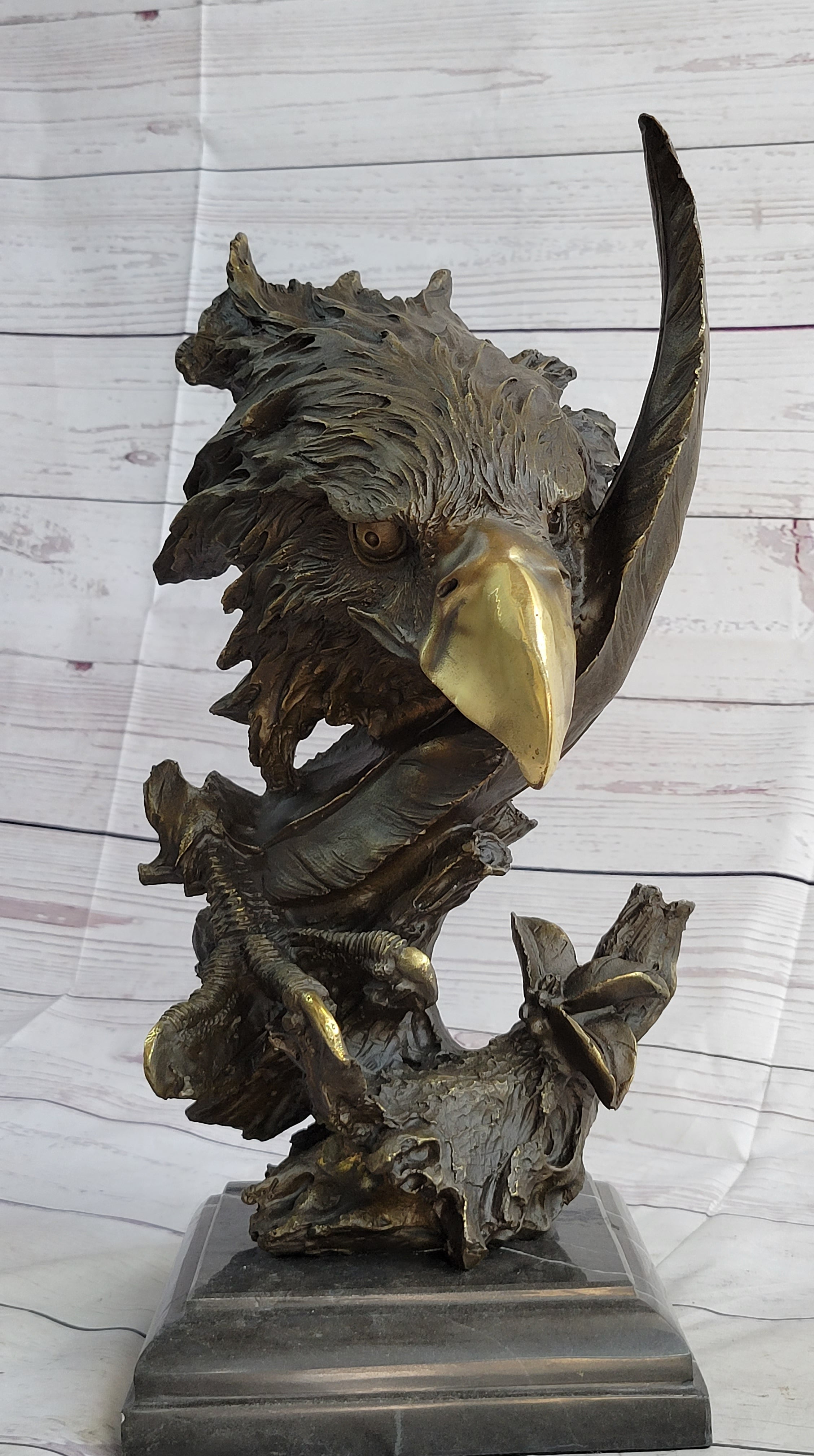 Abstract Eagle Bust w/ Talon and Feather Bronze 15" x 11"