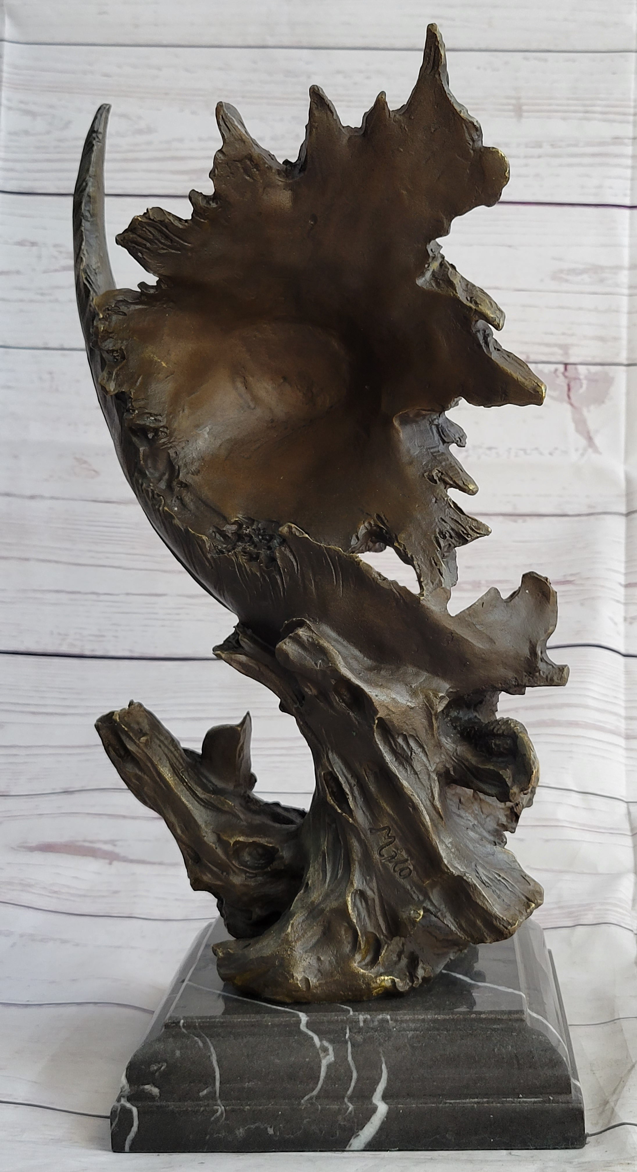 Abstract Eagle Bust w/ Talon and Feather Bronze 15" x 11"
