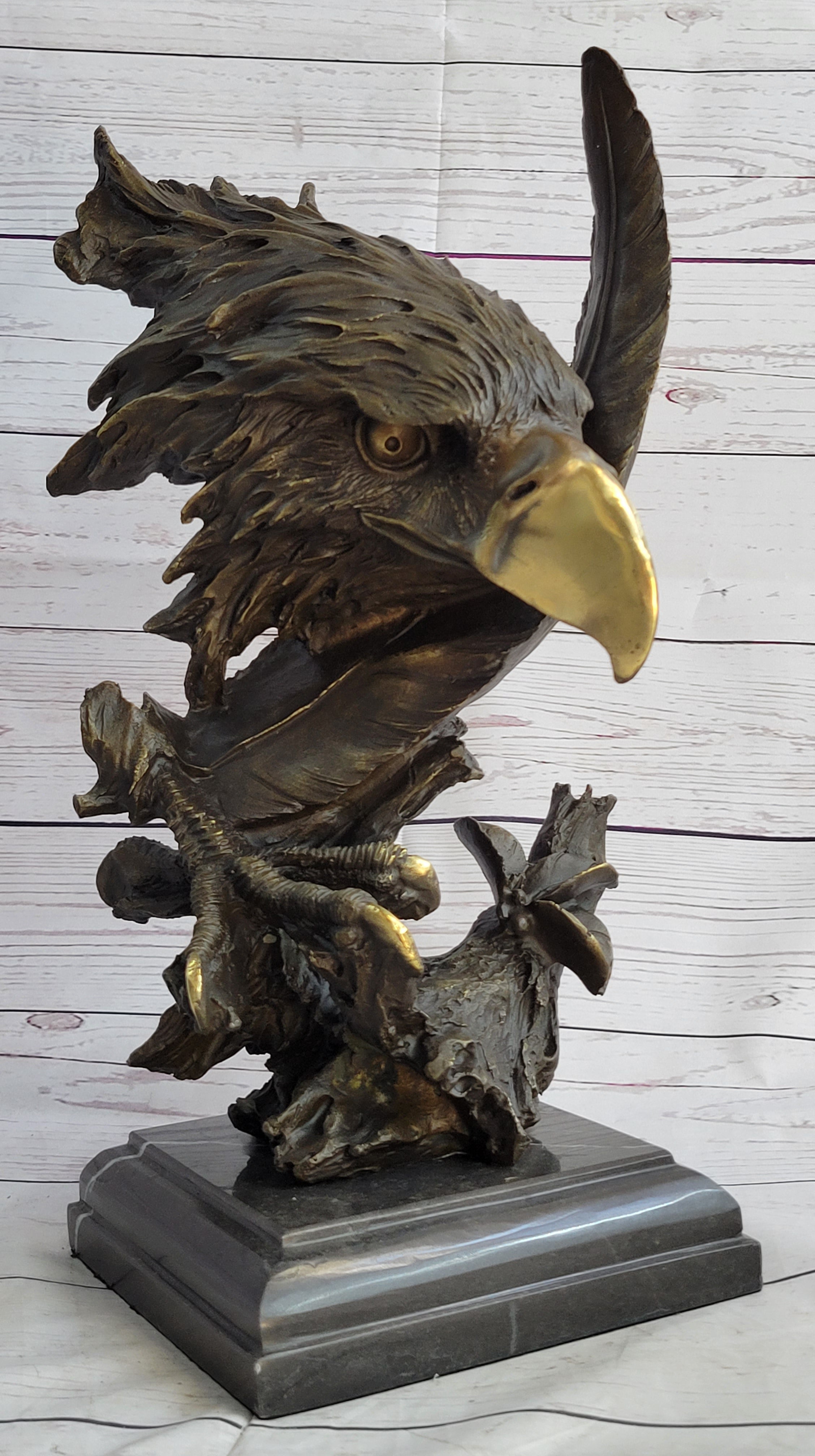 Abstract Eagle Bust w/ Talon and Feather Bronze 15" x 11"