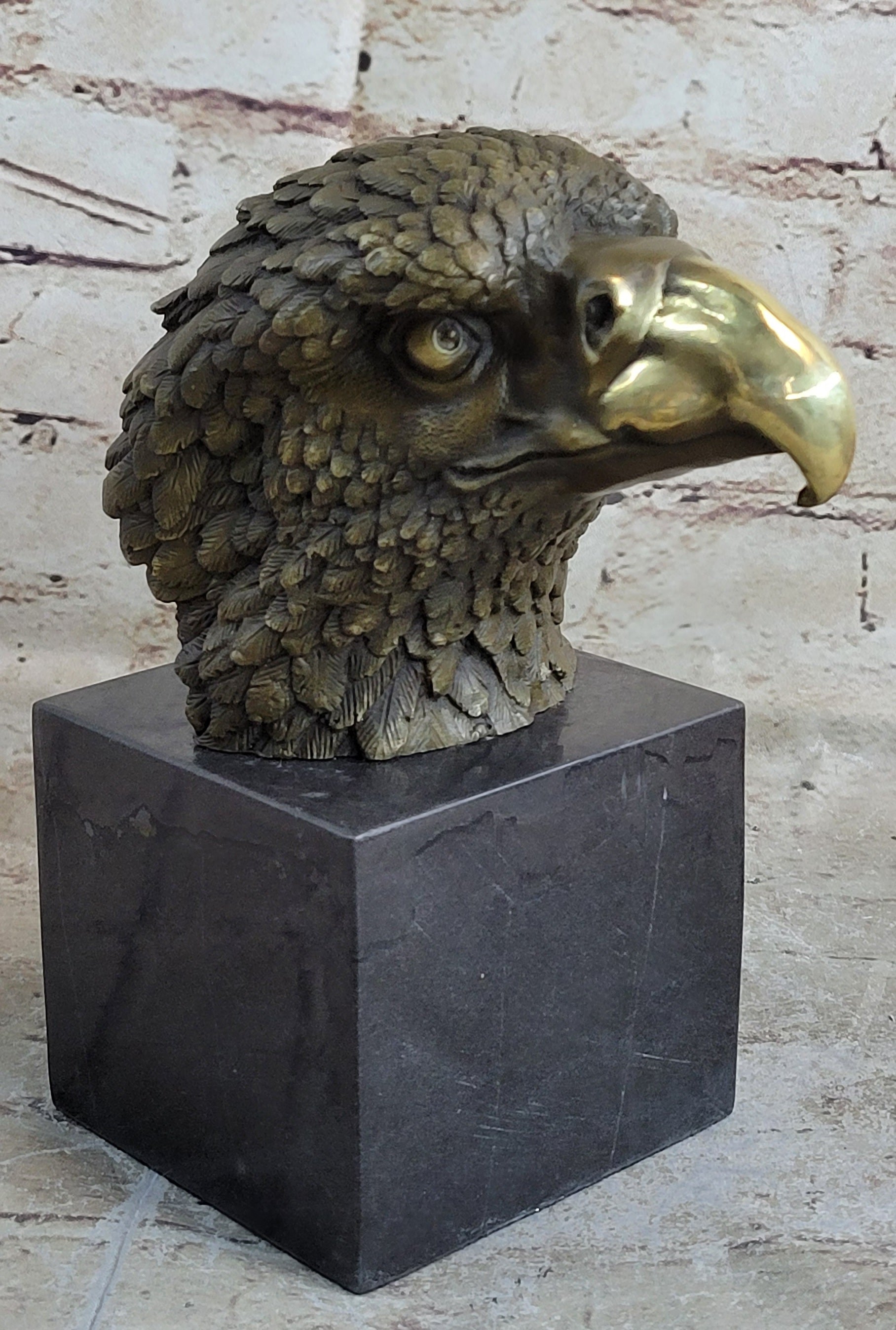 American Bald Eagle Bronze Marble Sculpture Art Deco