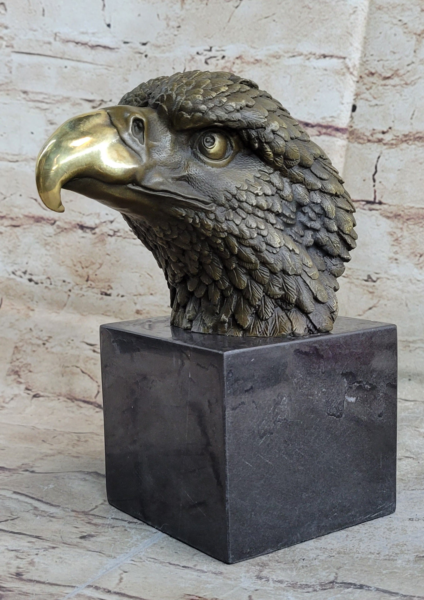 American Bald Eagle Bronze Marble Sculpture Art Deco