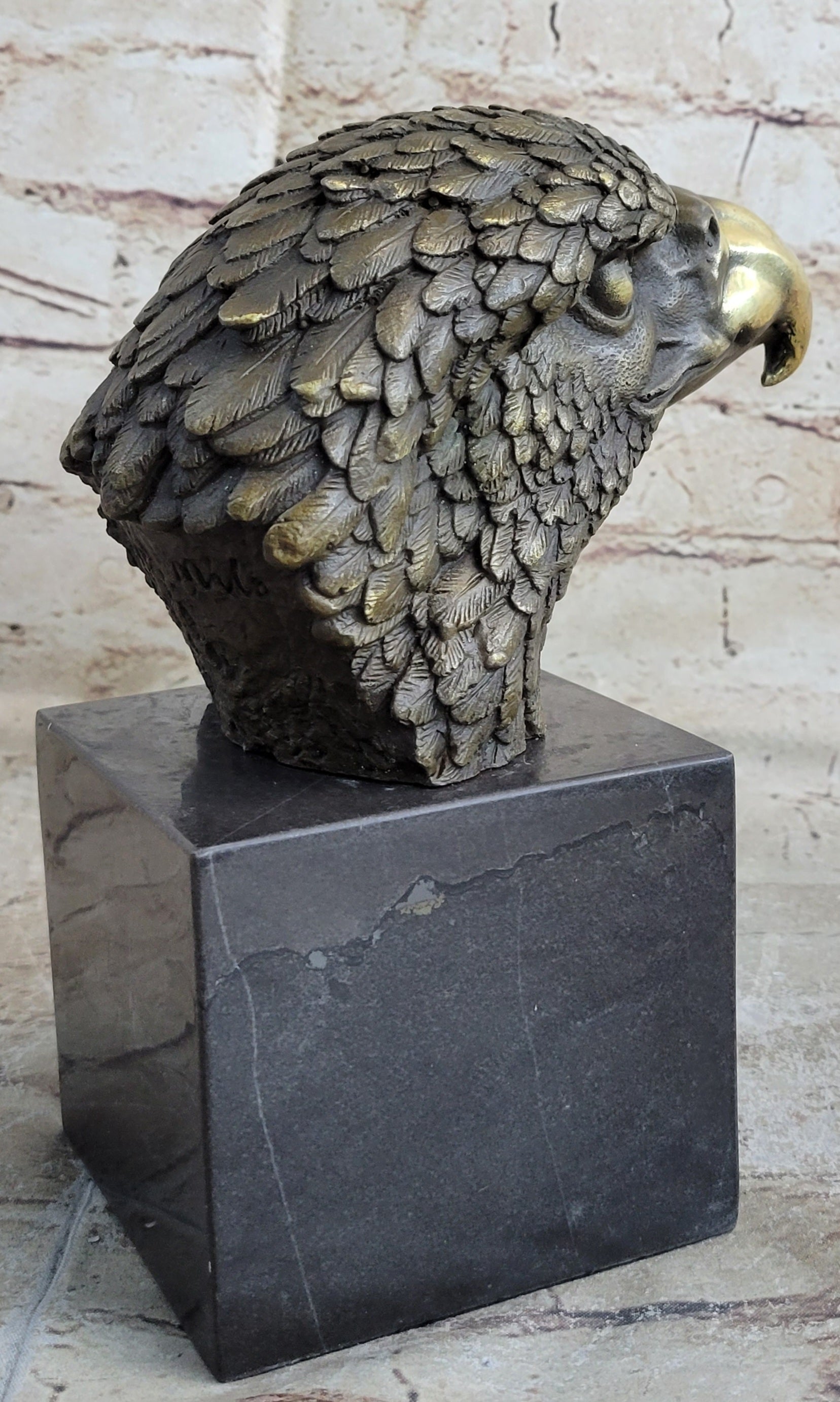 American Bald Eagle Bronze Marble Sculpture Art Deco