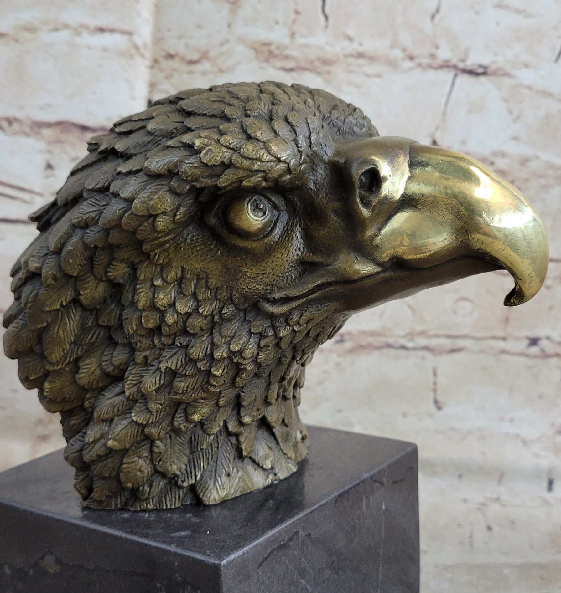 American Bald Eagle Bronze Marble Sculpture Art Deco