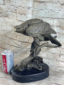 Signed Barye American Eagle Bronze Marble Art Figure