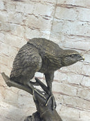 Signed Barye American Eagle Bronze Marble Art Figure