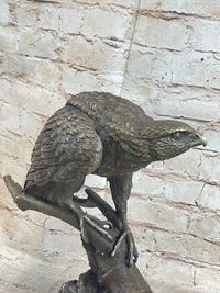 Signed Barye American Eagle Bronze Marble Art Figure