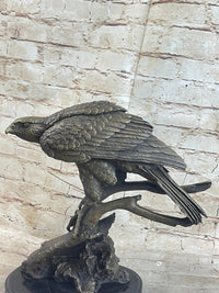 Signed Barye American Eagle Bronze Marble Art Figure