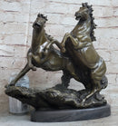 Wild Stallion Mustang Horses Bronze Sculpture Mene 14" x 12"