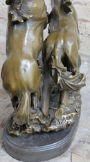 Wild Stallion Mustang Horses Bronze Sculpture Mene 14" x 12"