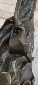 19th Century Girl in Hat w/ Watering Can - Bronze by Jean Patoue