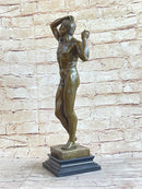 SIGNED VINTAGE CLASSICAL BRONZE SCULPTURE STATUE EROTIC ART DECO NUDE MALE GAY