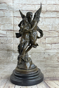 Signed Jean Debut Romantic Couple Angel Bronze 13" x 6"