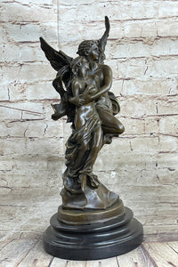 Signed Jean Debut Romantic Couple Angel Bronze 13" x 6"