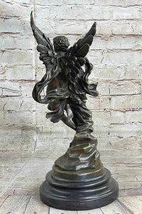 Signed Jean Debut Romantic Couple Angel Bronze 13" x 6"