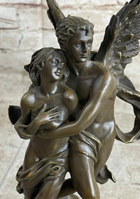 Signed Jean Debut Romantic Couple Angel Bronze 13" x 6"