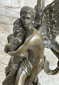 Signed Jean Debut Romantic Couple Angel Bronze 13" x 6"