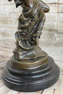 Signed Jean Debut Romantic Couple Angel Bronze 13" x 6"