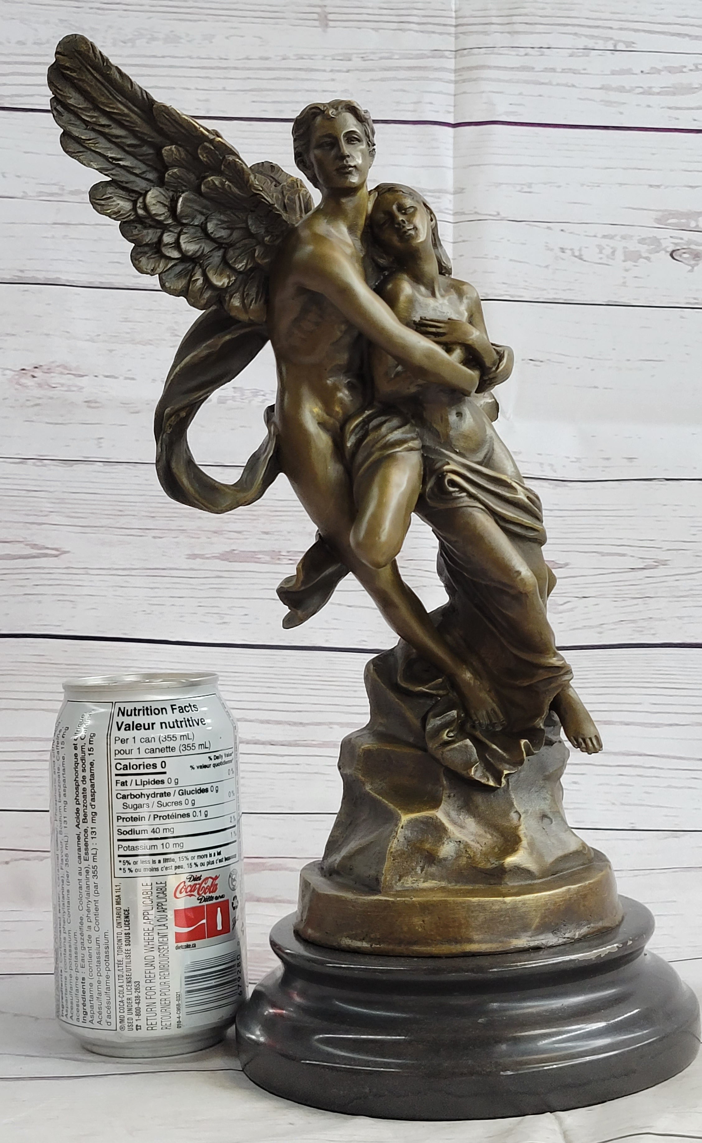 Eros & Psyche Romantic Lovers Bronze Sculpture 13" x 6"