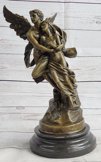 Eros & Psyche Romantic Lovers Bronze Sculpture 13" x 6"