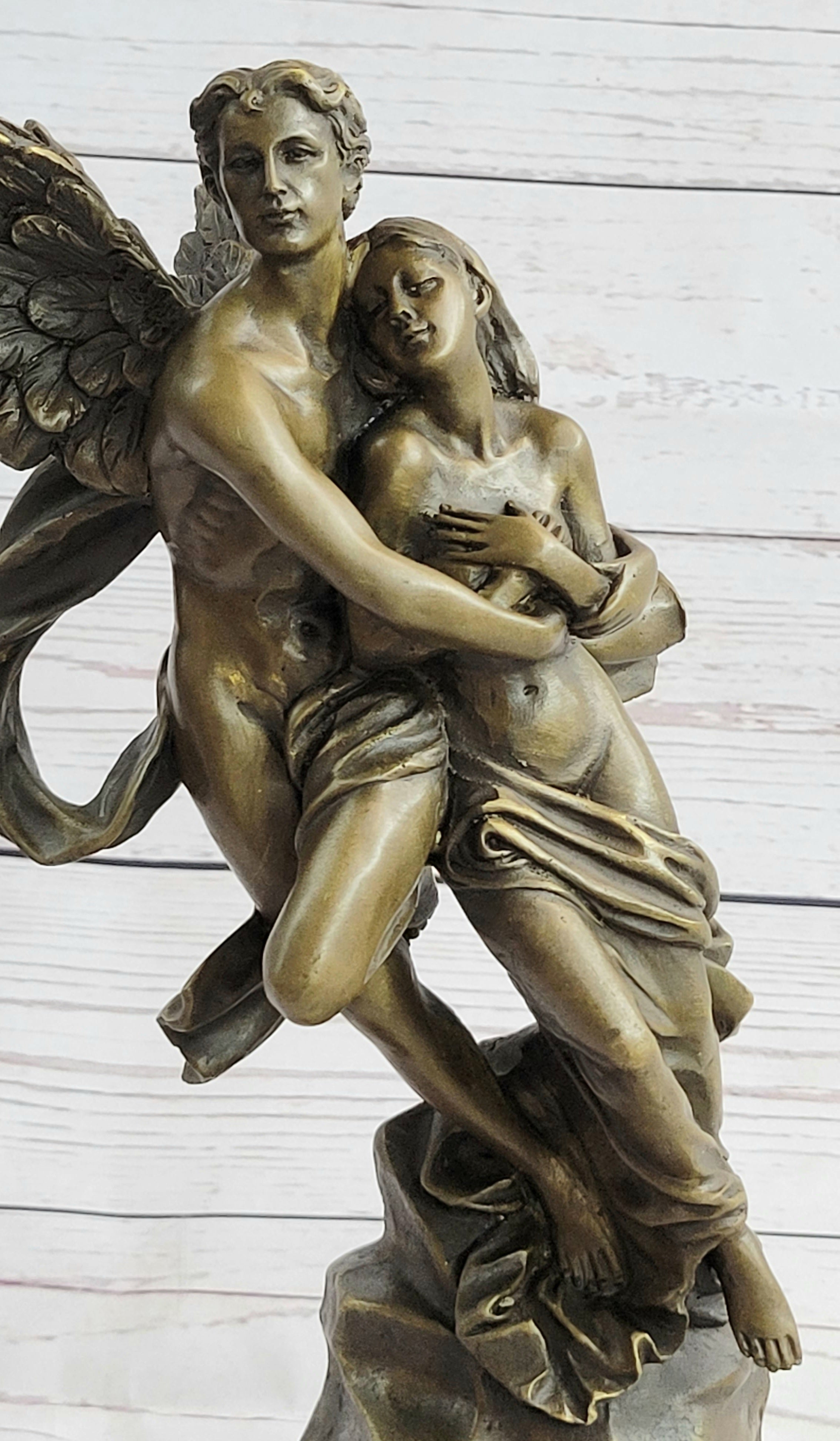 Eros & Psyche Romantic Lovers Bronze Sculpture 13" x 6"