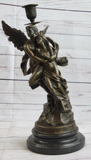 Eros and Psyche Candle Holder Bronze Marble