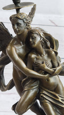 Eros and Psyche Candle Holder Bronze Marble