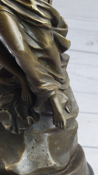 Eros and Psyche Candle Holder Bronze Marble