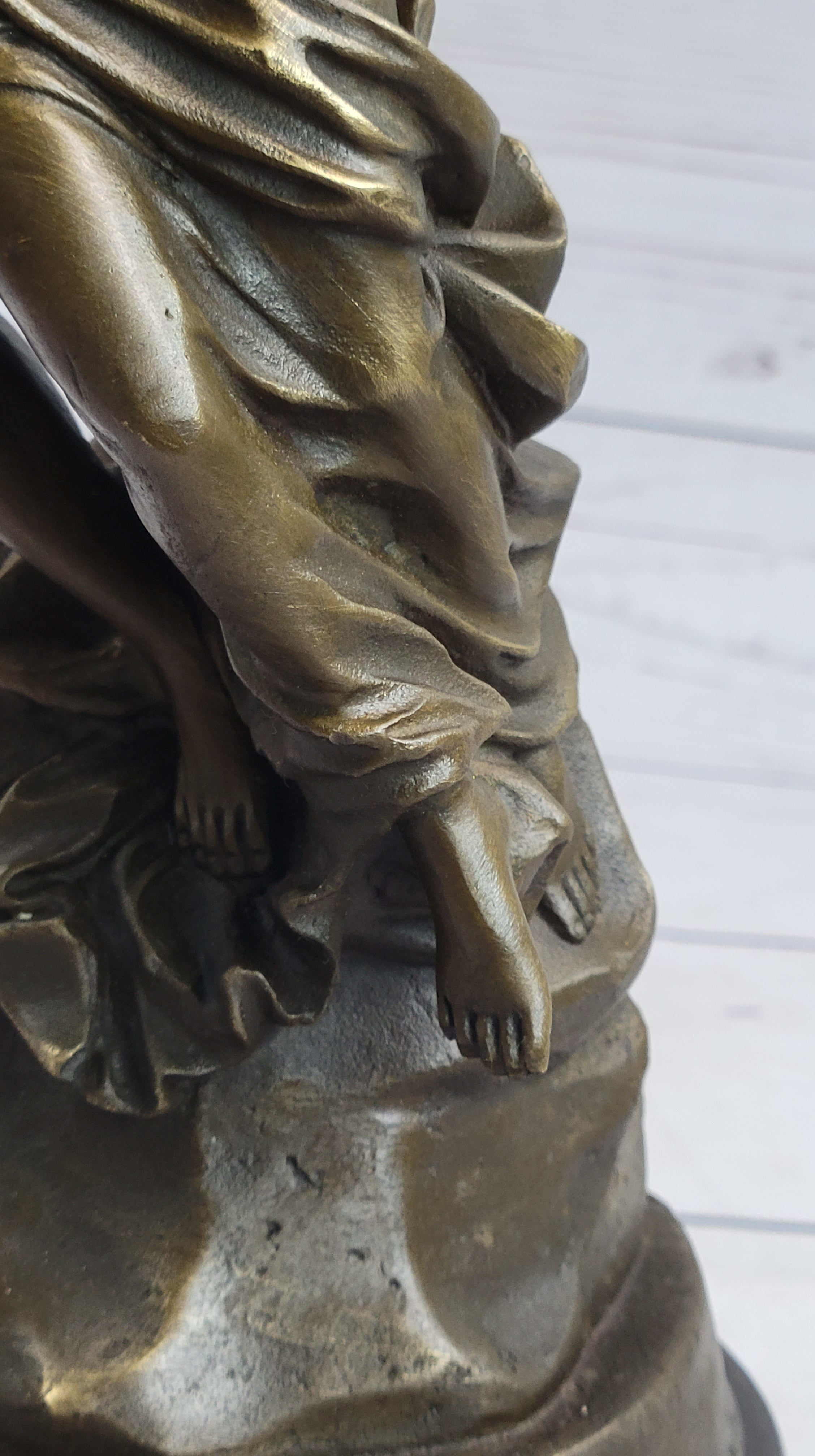 Eros and Psyche Candle Holder Bronze Marble