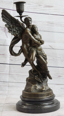 Eros and Psyche Candle Holder Bronze Marble