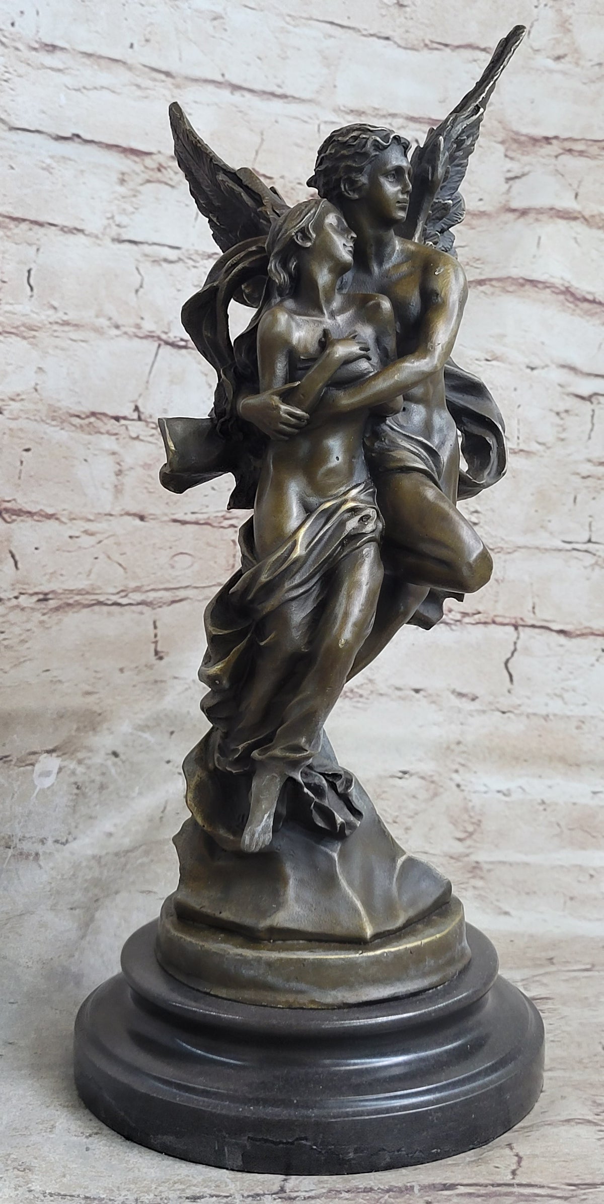 Signed Jean Debut Eros and Psyche Bronze Sculpture