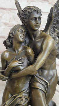 Signed Jean Debut Eros and Psyche Bronze Sculpture