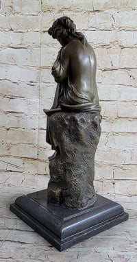 Lost Wax Hotcast Bronze Sculpture Nude Lovely Woman Resting Art Nouveau Decor