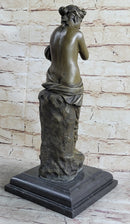 Lost Wax Hotcast Bronze Sculpture Nude Lovely Woman Resting Art Nouveau Decor