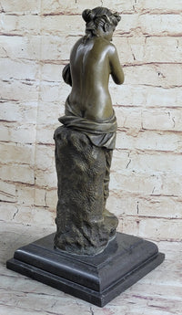 Lost Wax Hotcast Bronze Sculpture Nude Lovely Woman Resting Art Nouveau Decor