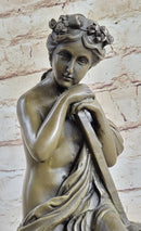 Lost Wax Hotcast Bronze Sculpture Nude Lovely Woman Resting Art Nouveau Decor